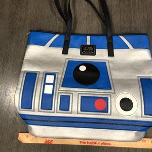 Loungefly Disney Star Wars Metallic Droid Tote Bag R2-D2 & BB-8